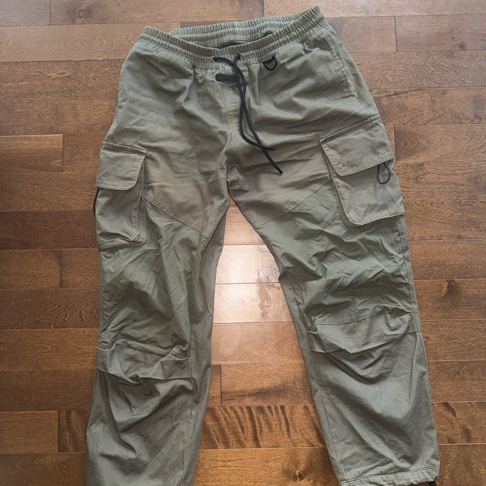 Men's Olive Cargo Pants Black Tailor